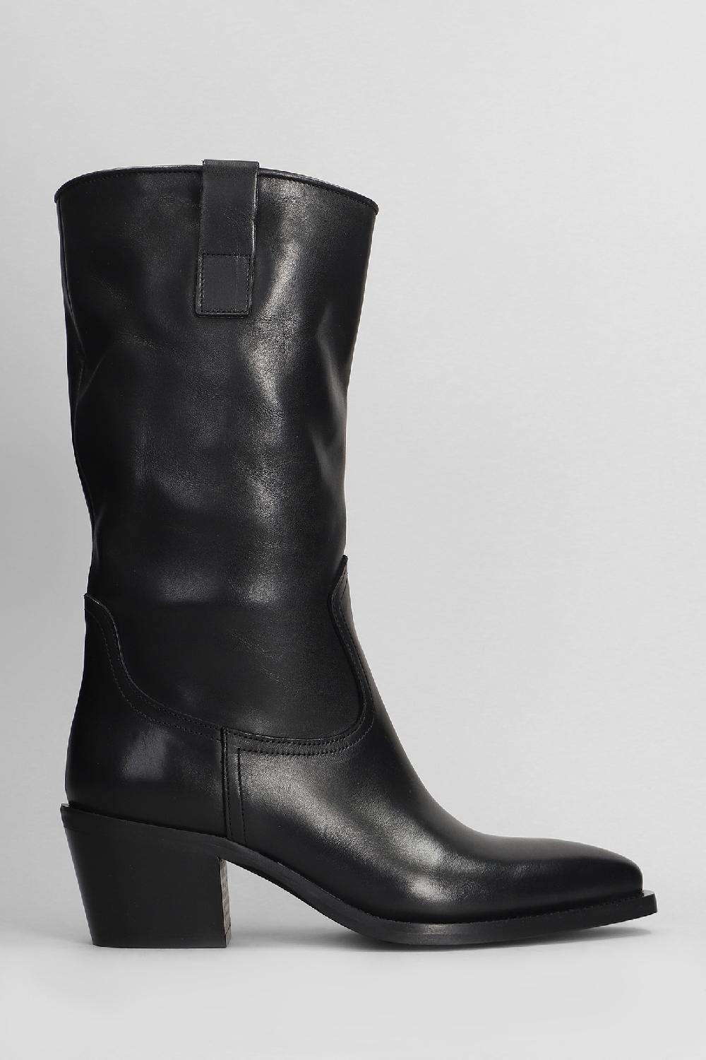 Deliberti Metisse Tronchetti texani in pelle nera cod. 407426 - Deliberti The Luxury Shopping