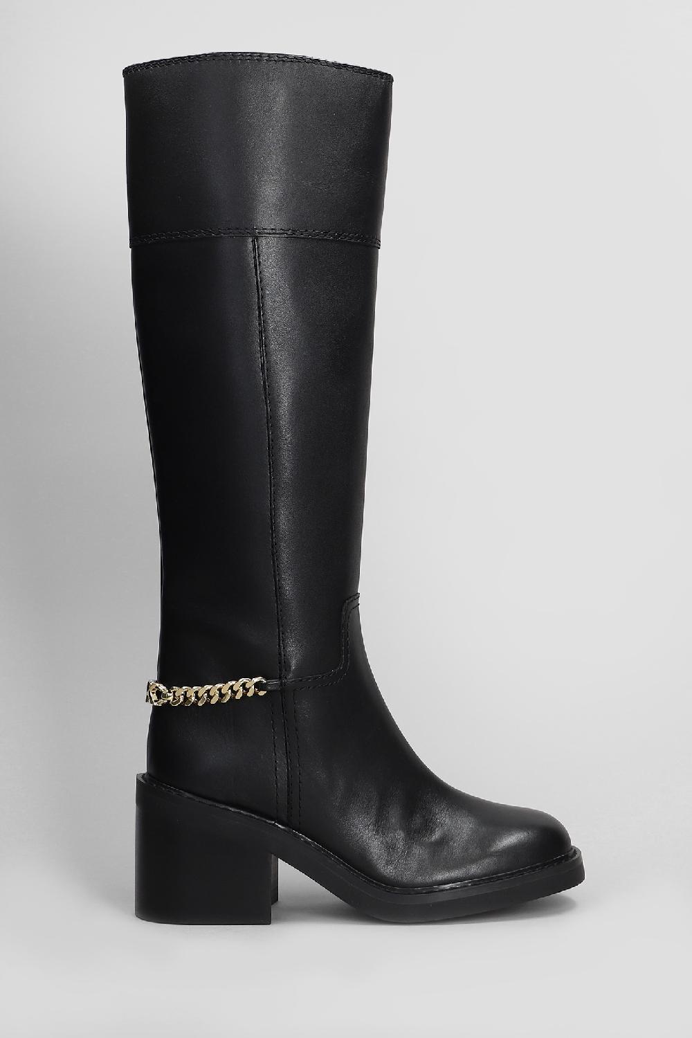Deliberti Michael Kors Stivali tacco alto carlisse boot in pelle nera cod. 407593 - Deliberti The Luxury Shopping