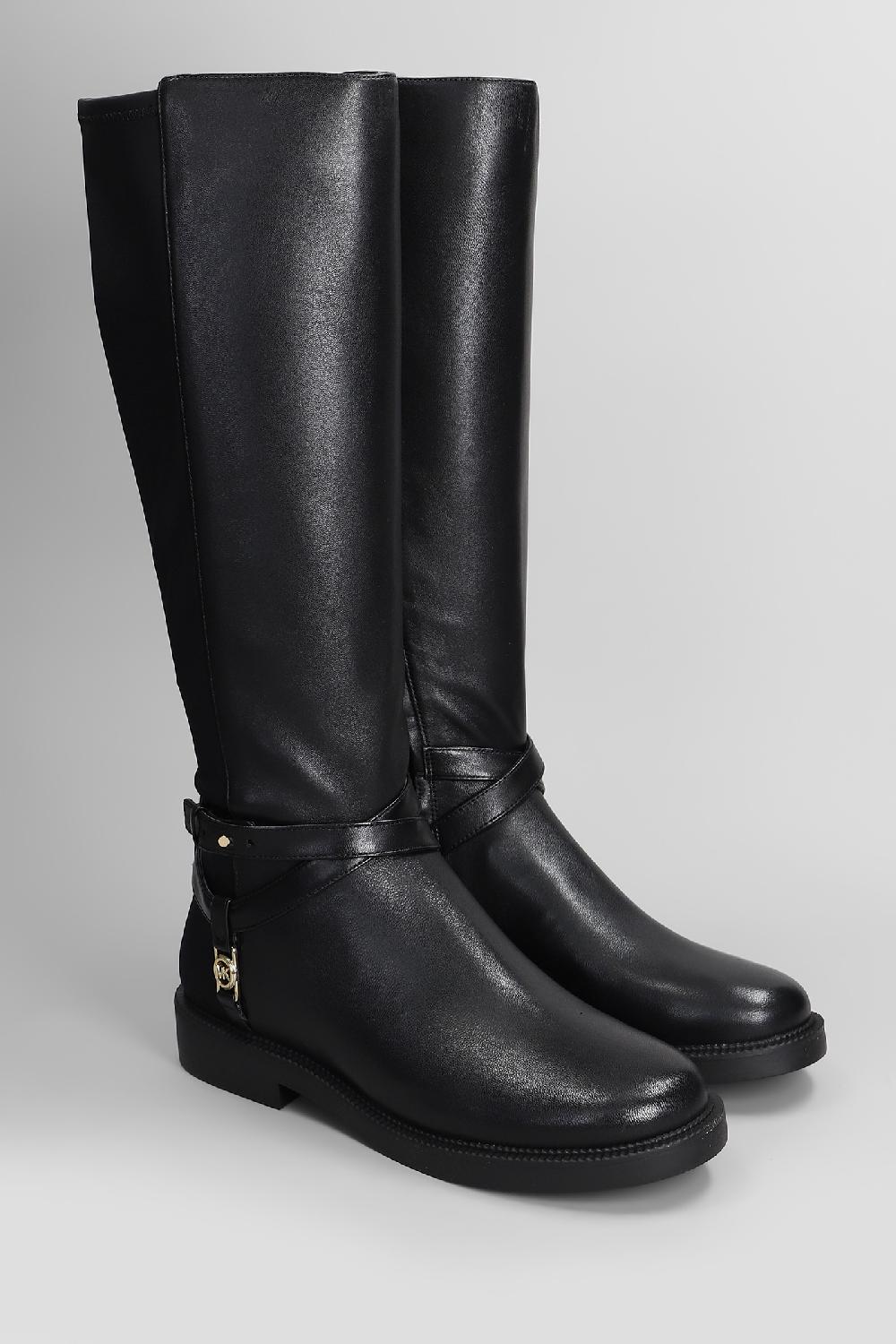 Deliberti Michael Kors Stivali Tacco Basso Abigail Boot In Pelle E Tessuto Nero Cod. 407933 - Deliberti The Luxury Shopping
