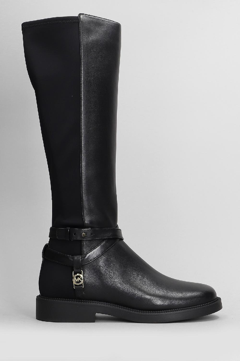 Deliberti Michael Kors Stivali tacco basso abigail boot in pelle e tessuto nero cod. 407933 - Deliberti The Luxury Shopping