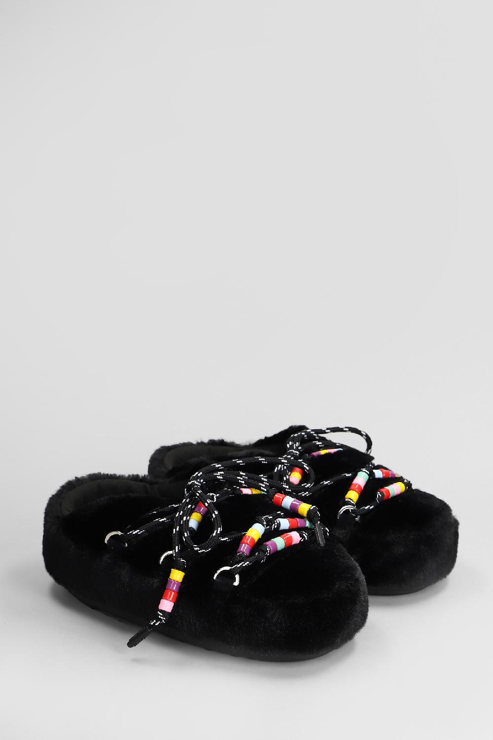 Deliberti Moon Boot Slipper-mule Mb Mule Faux Fur In Eco Pelliccia Nera Cod. 408968 - Deliberti The Luxury Shopping