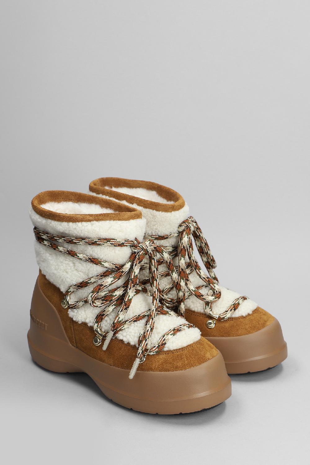 Deliberti Moon Boot Tronchetti Mb Luna Boot In Lana Cuoio Naturale Cod. 403184 - Deliberti The Luxury Shopping