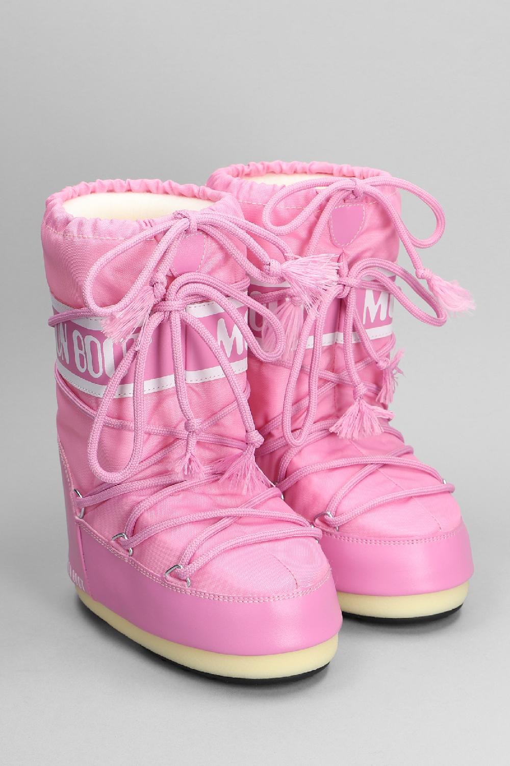 Deliberti Moon Boot Tronchetti Tacco Basso In Nylon Rosa Cod. 391505 - Deliberti The Luxury Shopping
