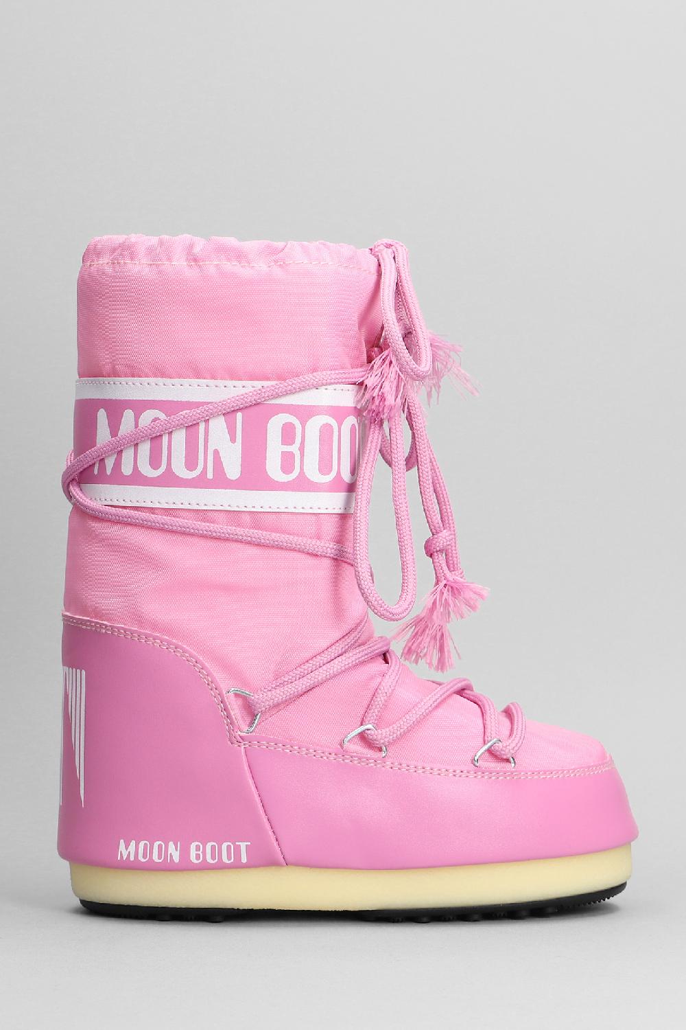 Deliberti Moon Boot Tronchetti tacco basso in nylon rosa cod. 391505 - Deliberti The Luxury Shopping