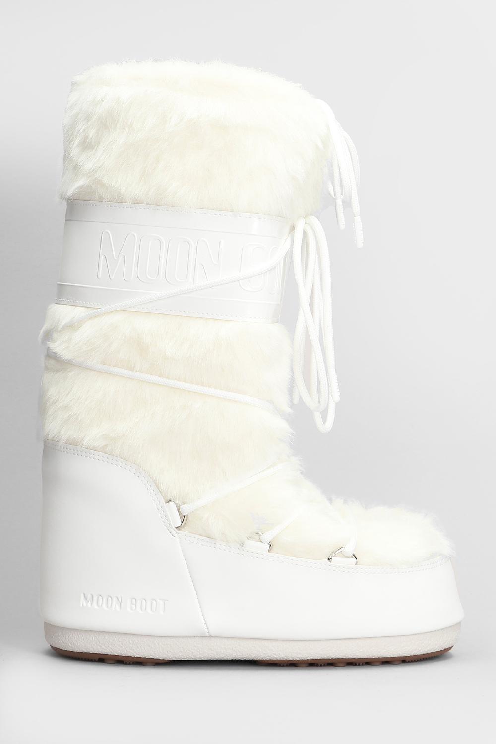 Deliberti Moon Boot Tronchetti tacco basso mb icon faux fur in eco pelliccia bianca cod. 408801 - Deliberti The Luxury Shopping