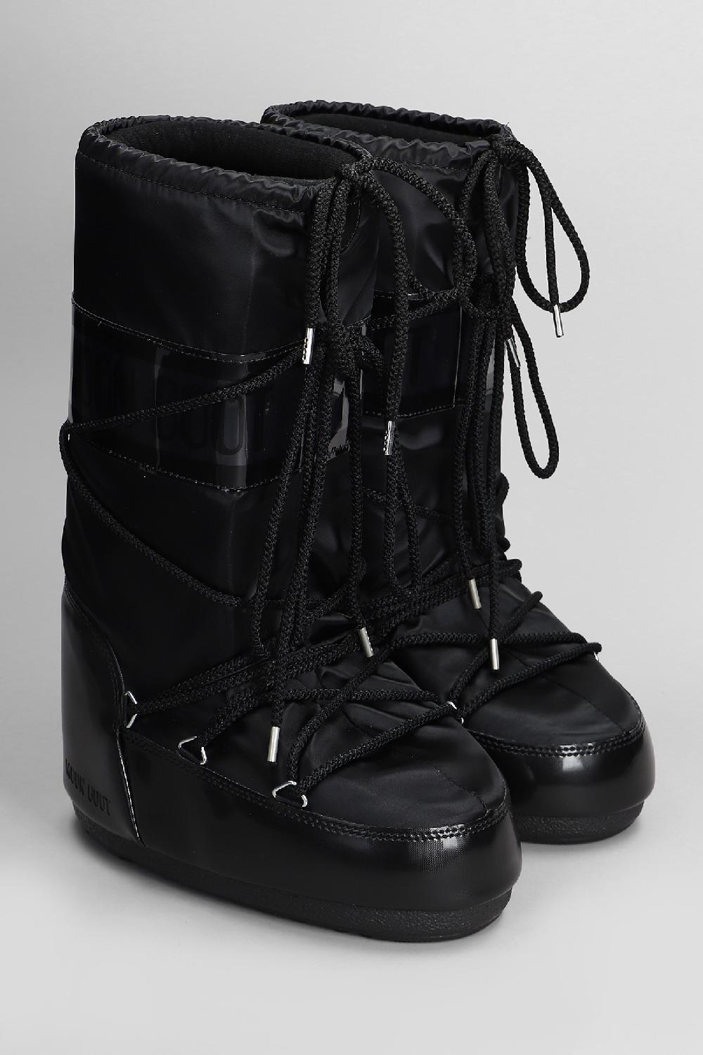 Deliberti Moon Boot Tronchetti Tacco Basso Mb Icon Glance In Nylon Nero Cod. 408778 - Deliberti The Luxury Shopping