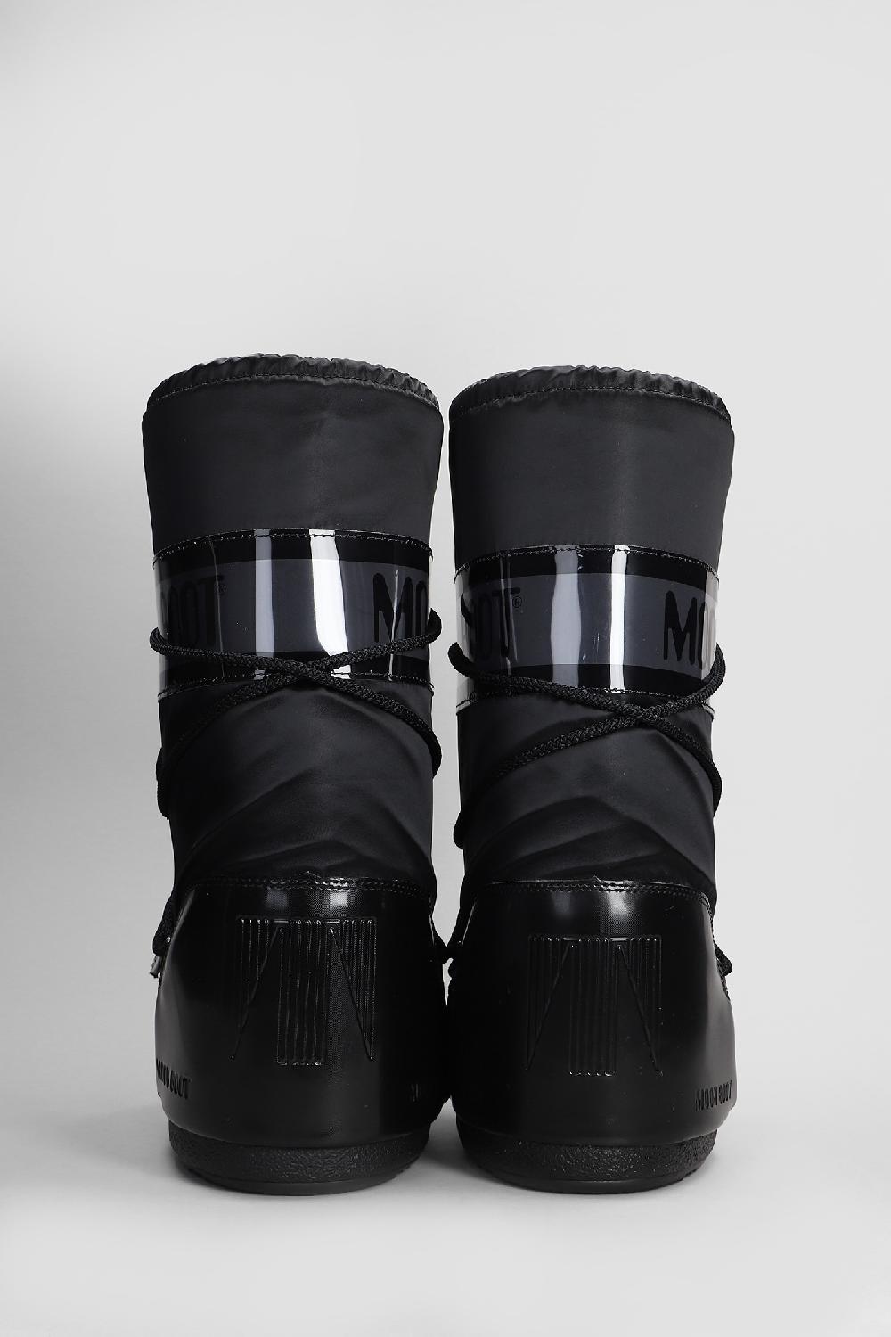 Deliberti Moon Boot Tronchetti Tacco Basso Mb Icon Glance In Nylon Nero Cod. 408778 - Deliberti The Luxury Shopping