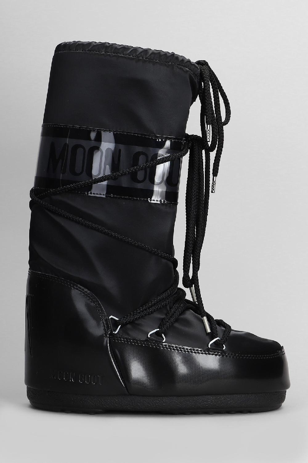 Deliberti Moon Boot Tronchetti tacco basso mb icon glance in nylon nero cod. 408778 - Deliberti The Luxury Shopping