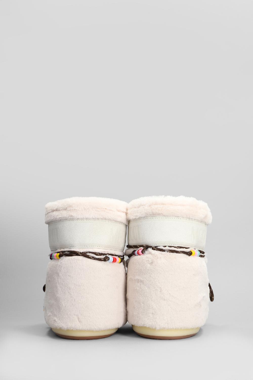 Deliberti Moon Boot Tronchetti Tacco Basso Mb Icon Low Faux In Eco Pelliccia Beige Cod. 409883 - Deliberti The Luxury Shopping