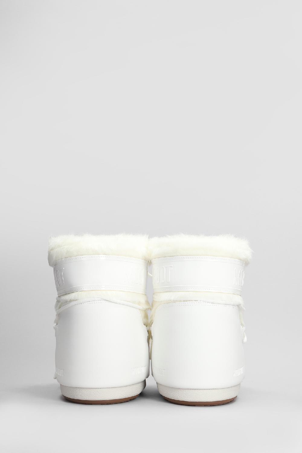 Deliberti Moon Boot Tronchetti Tacco Basso Mb Icon Low Faux Fur In Eco Pelliccia Bianca Cod. 408802 - Deliberti The Luxury Shopping