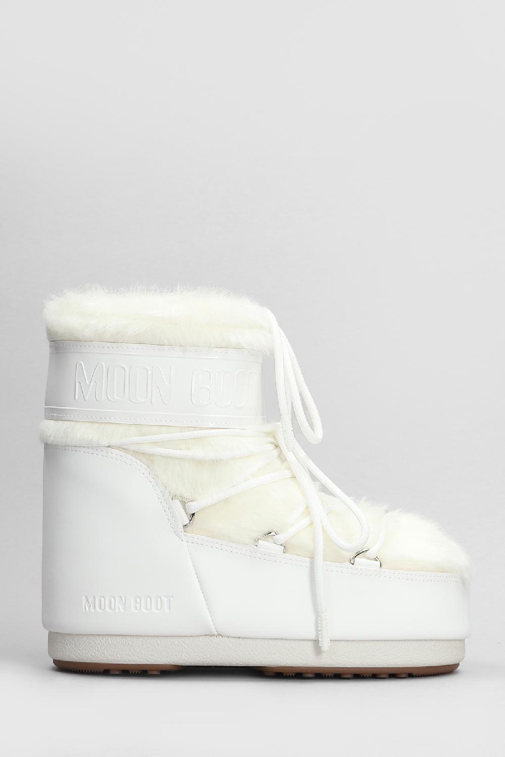 Deliberti Moon Boot Tronchetti tacco basso mb icon low faux fur in eco pelliccia bianca cod. 408802 - Deliberti The Luxury Shopping