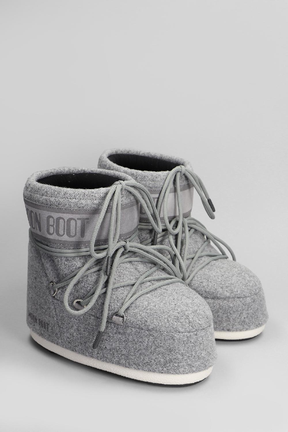 Deliberti Moon Boot Tronchetti Tacco Basso Mb Icon Low Felt In Poliestere Grigio Cod. 409884 - Deliberti The Luxury Shopping