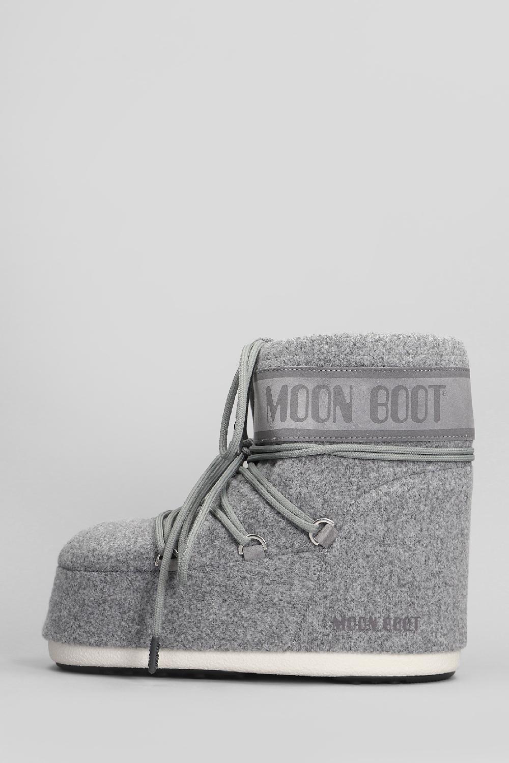 Deliberti Moon Boot Tronchetti Tacco Basso Mb Icon Low Felt In Poliestere Grigio Cod. 409884 - Deliberti The Luxury Shopping