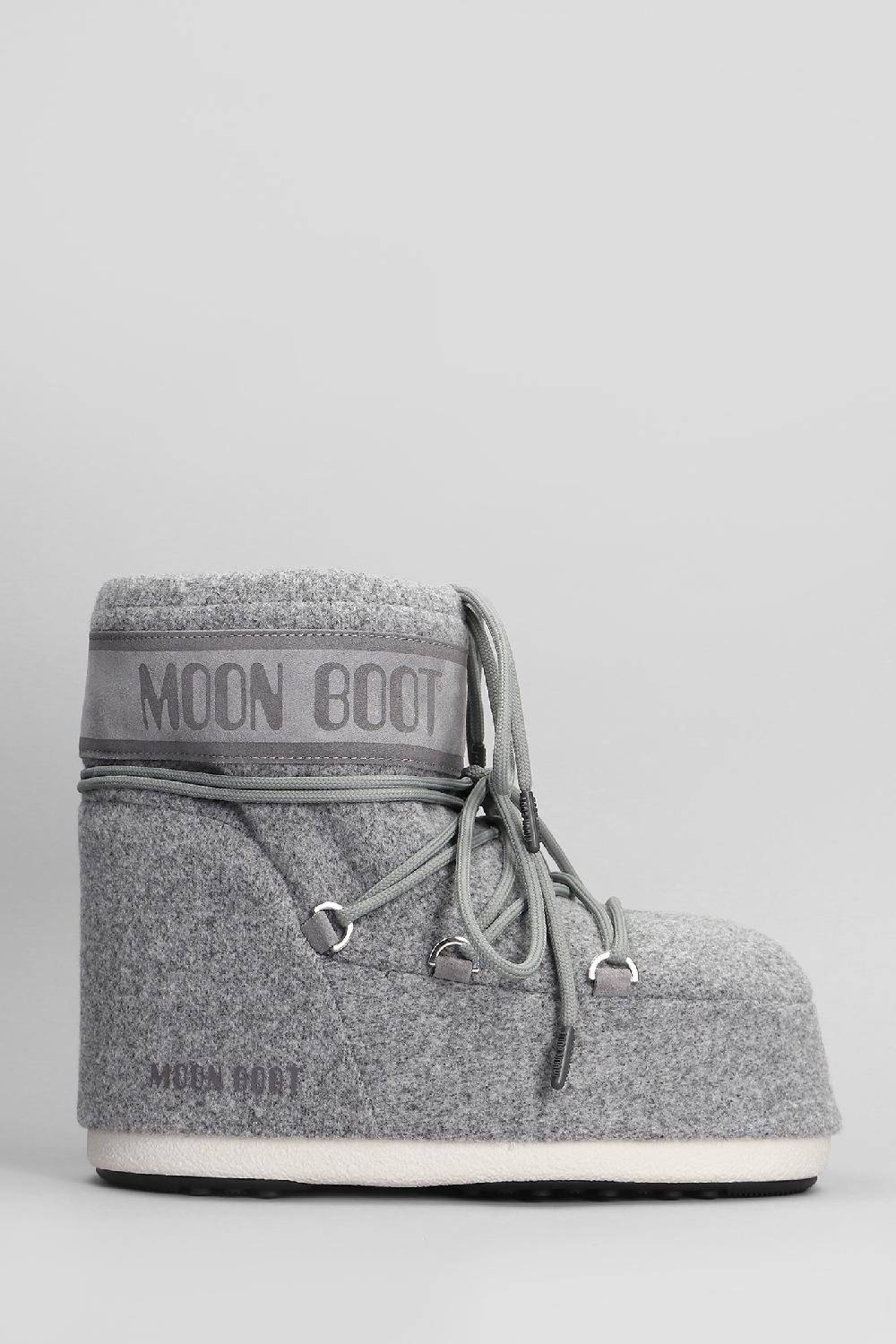 Deliberti Moon Boot Tronchetti tacco basso mb icon low felt in poliestere grigio cod. 409884 - Deliberti The Luxury Shopping