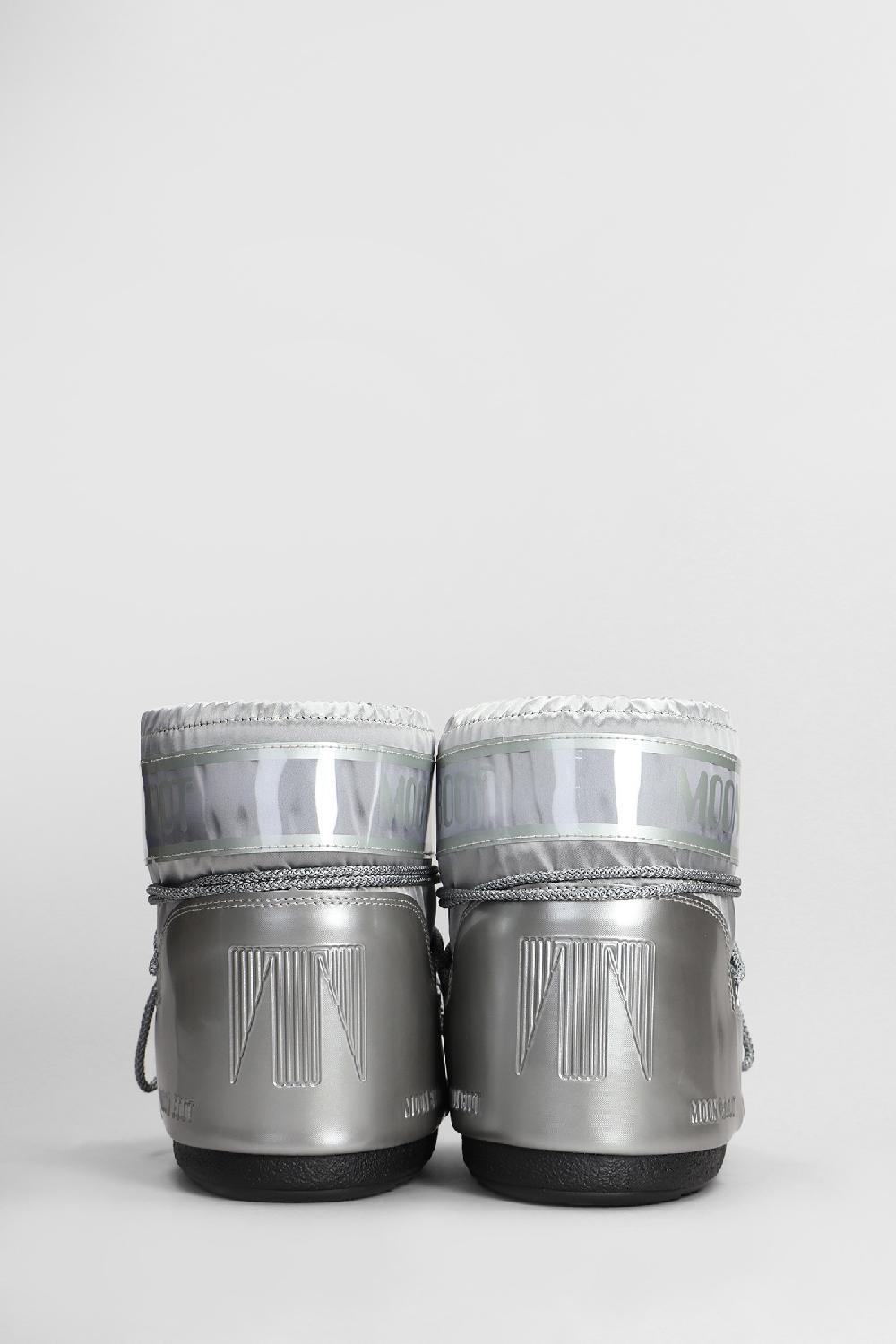 Deliberti Moon Boot Tronchetti Tacco Basso Mb Icon Low Glance In Nylon Argento Cod. 408766 - Deliberti The Luxury Shopping