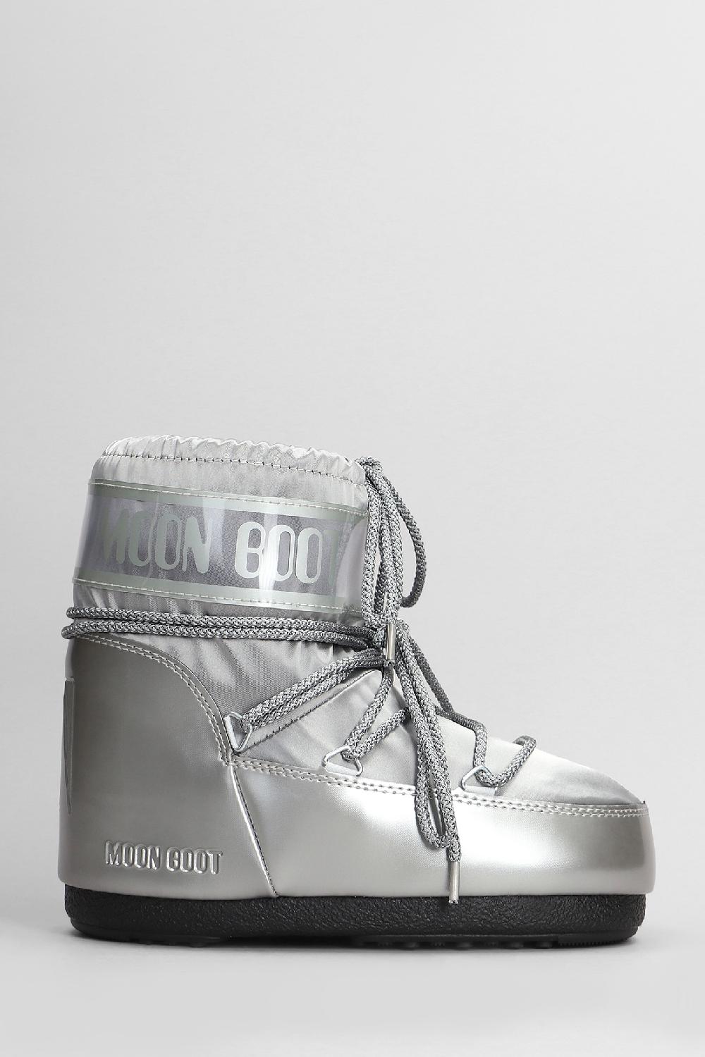 Deliberti Moon Boot Tronchetti tacco basso mb icon low glance in nylon argento cod. 408766 - Deliberti The Luxury Shopping
