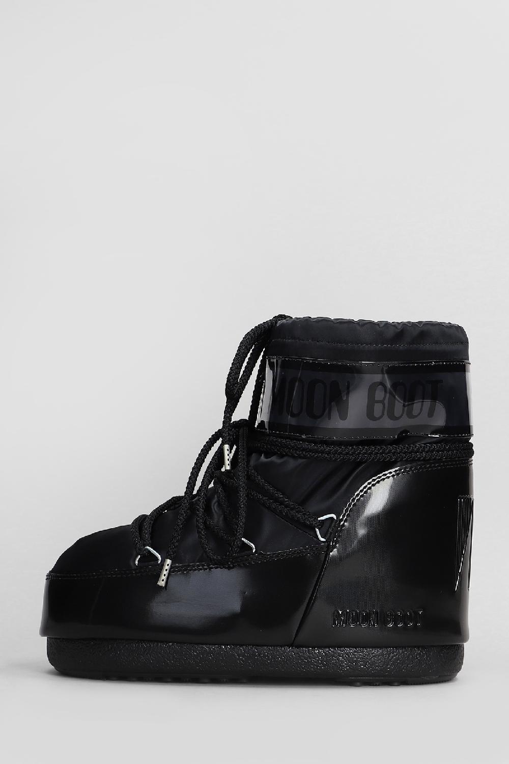 Deliberti Moon Boot Tronchetti Tacco Basso Mb Icon Low Glance In Nylon Nero Cod. 408780 - Deliberti The Luxury Shopping