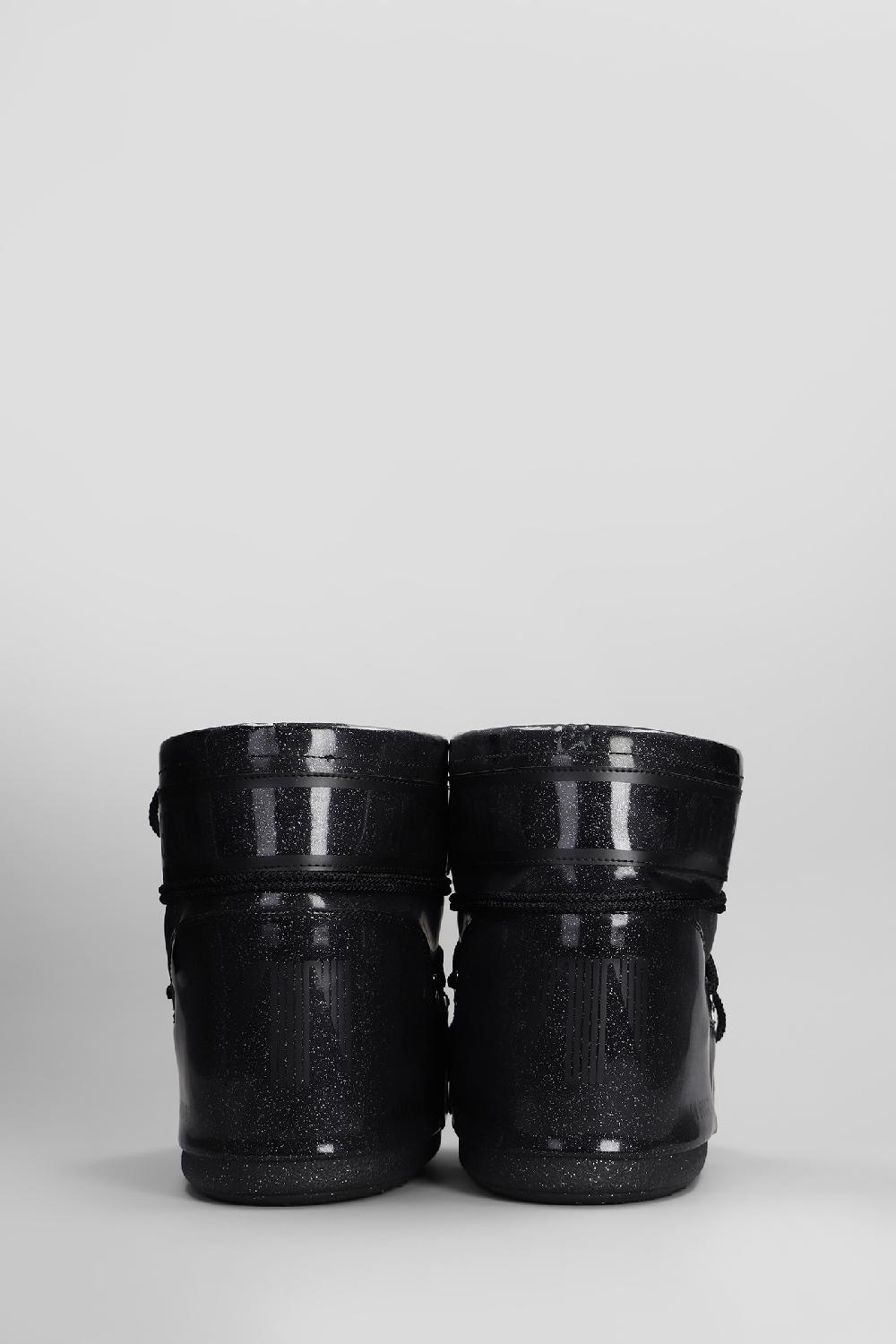 Deliberti Moon Boot Tronchetti Tacco Basso Mb Icon Low Glitter In Pvc Nero Cod. 409882 - Deliberti The Luxury Shopping