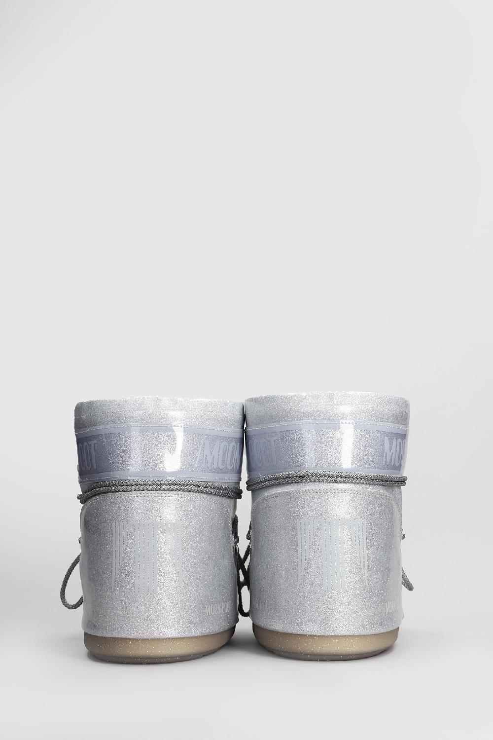Deliberti Moon Boot Tronchetti Tacco Basso Mb Icon Low Glitter In Pvc Argento Cod. 408796 - Deliberti The Luxury Shopping