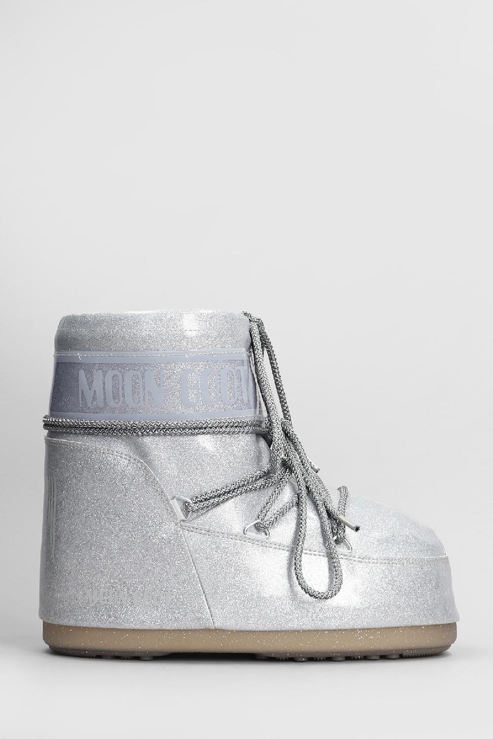 Deliberti Moon Boot Tronchetti tacco basso mb icon low glitter in pvc argento cod. 408796 - Deliberti The Luxury Shopping