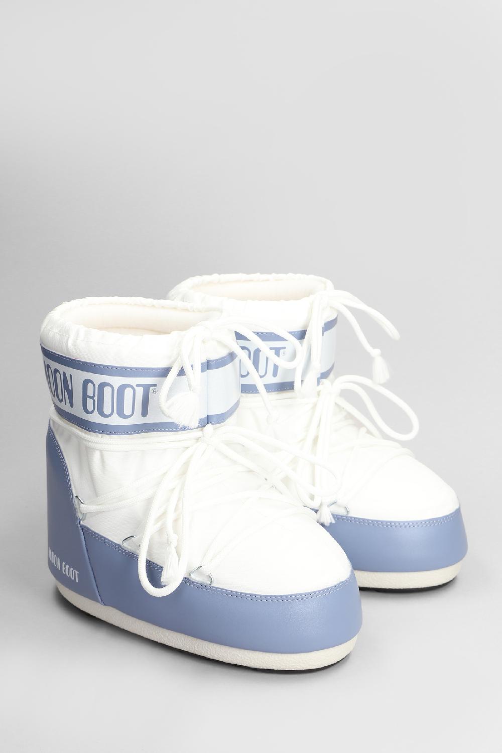 Deliberti Moon Boot Tronchetti Tacco Basso Mb Icon Low Nylon In Nylon Celeste Cod. 408761 - Deliberti The Luxury Shopping
