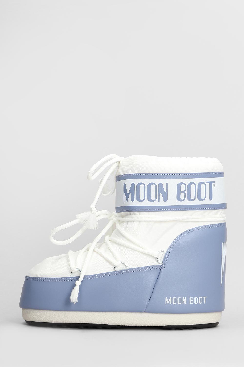 Deliberti Moon Boot Tronchetti Tacco Basso Mb Icon Low Nylon In Nylon Celeste Cod. 408761 - Deliberti The Luxury Shopping