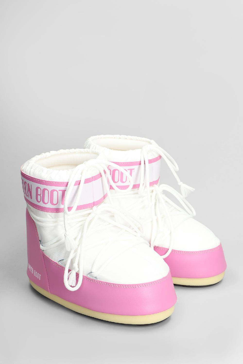 Deliberti Moon Boot Tronchetti Tacco Basso Mb Icon Low Nylon In Nylon Rosa Cod. 408762 - Deliberti The Luxury Shopping