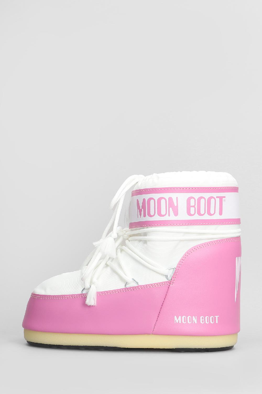 Deliberti Moon Boot Tronchetti Tacco Basso Mb Icon Low Nylon In Nylon Rosa Cod. 408762 - Deliberti The Luxury Shopping