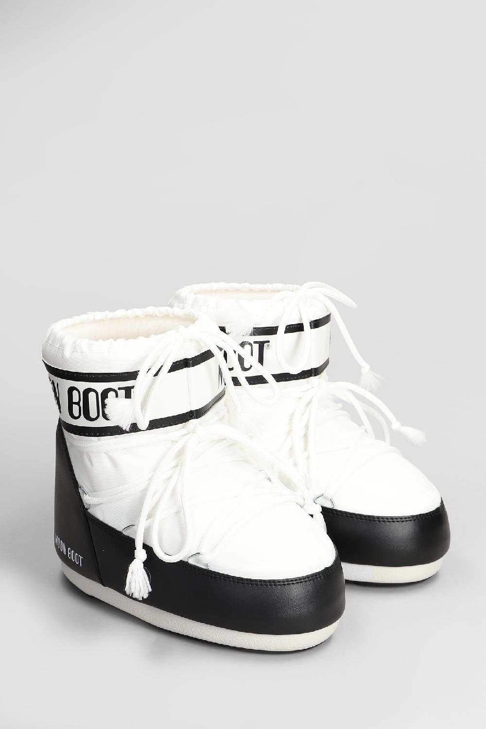 Deliberti Moon Boot Tronchetti Tacco Basso Mb Icon Low Nylon In Nylon Bianco Cod. 408779 - Deliberti The Luxury Shopping