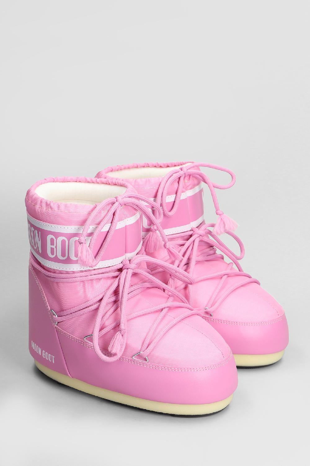 Deliberti Moon Boot Tronchetti Tacco Basso Mb Icon Low Nylon In Nylon Rosa Cod. 408789 - Deliberti The Luxury Shopping