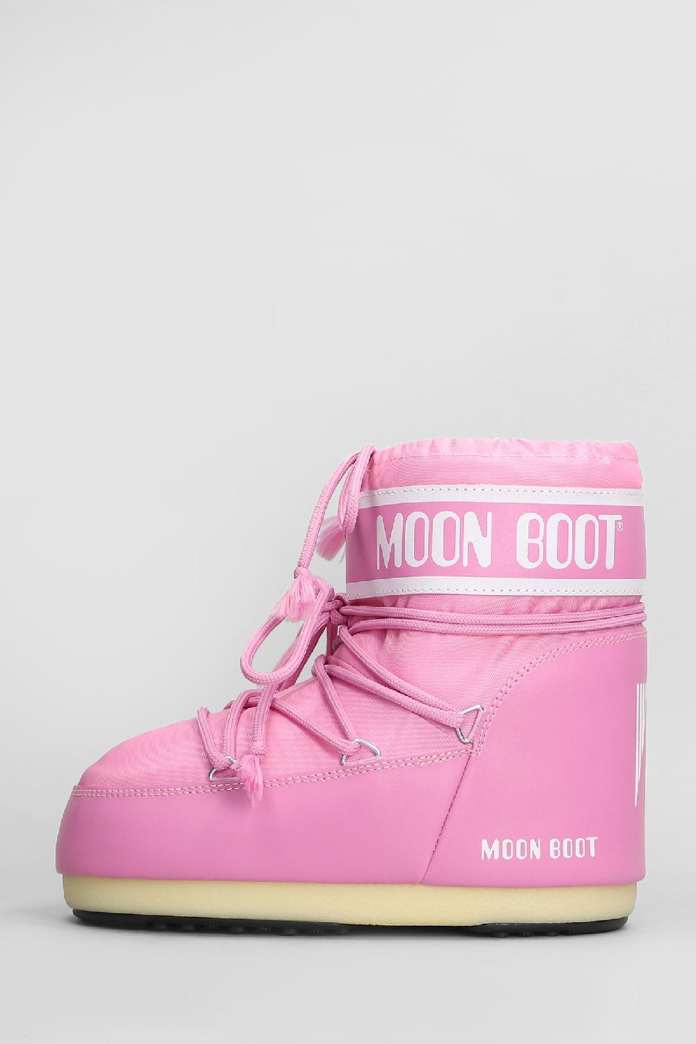 Deliberti Moon Boot Tronchetti Tacco Basso Mb Icon Low Nylon In Nylon Rosa Cod. 408789 - Deliberti The Luxury Shopping
