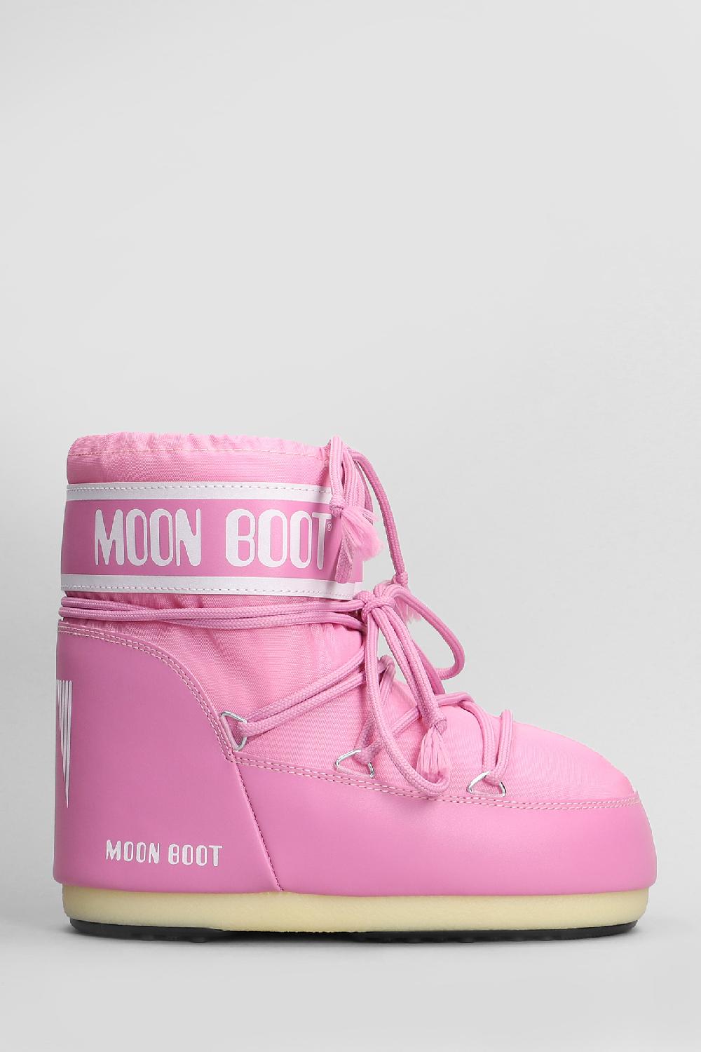 Deliberti Moon Boot Tronchetti tacco basso mb icon low nylon in nylon rosa cod. 408789 - Deliberti The Luxury Shopping