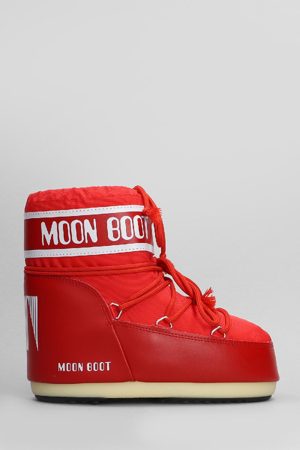 Deliberti Moon Boot Tronchetti tacco basso mb icon low nylon in nylon rosso cod. 408759 - Deliberti The Luxury Shopping