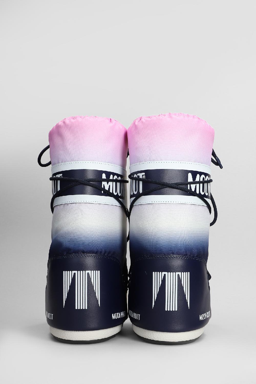 Deliberti Moon Boot Tronchetti Tacco Basso Mb Icon Moonrise In Nylon Blu Cod. 408787 - Deliberti The Luxury Shopping