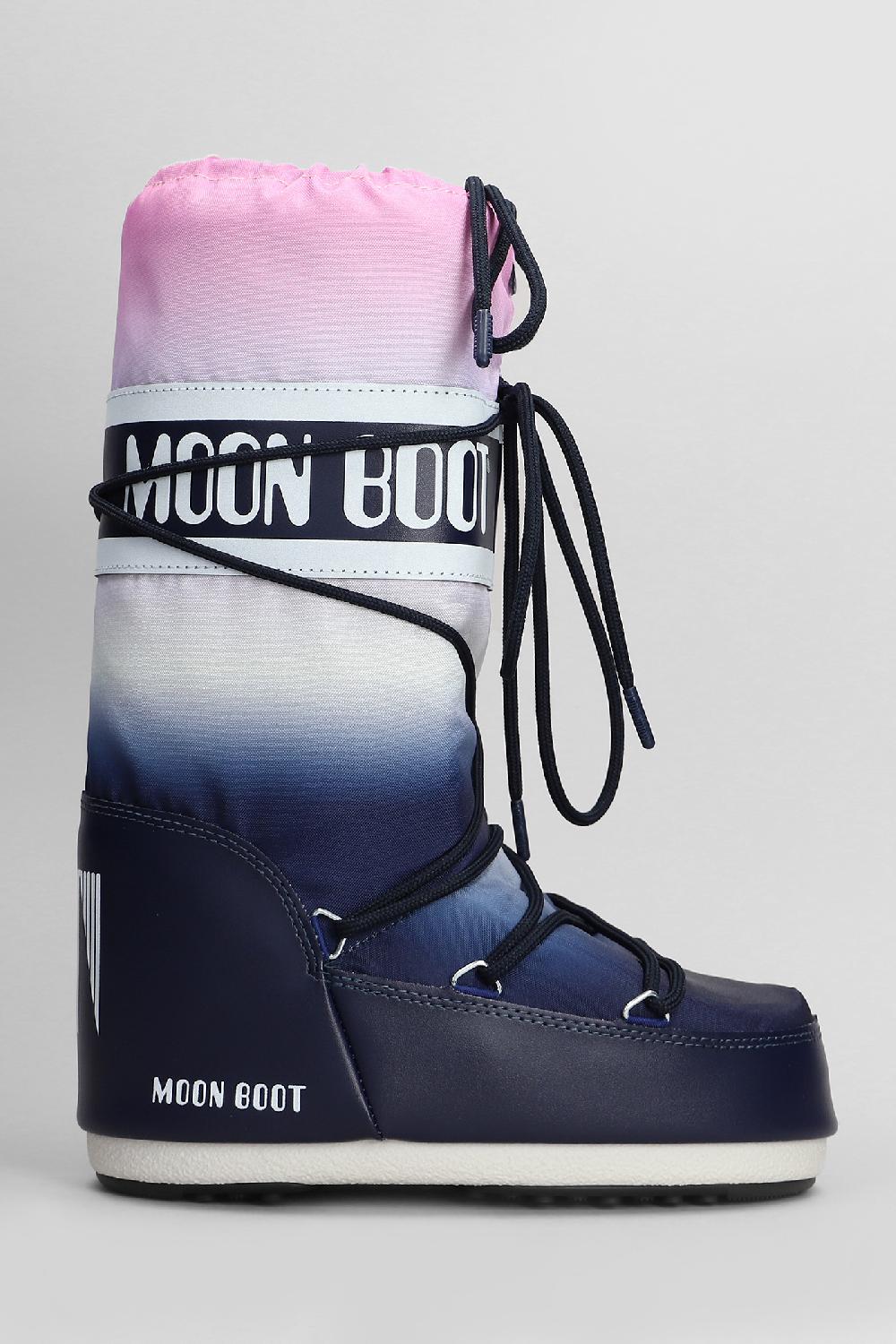 Deliberti Moon Boot Tronchetti tacco basso mb icon moonrise in nylon blu cod. 408787 - Deliberti The Luxury Shopping