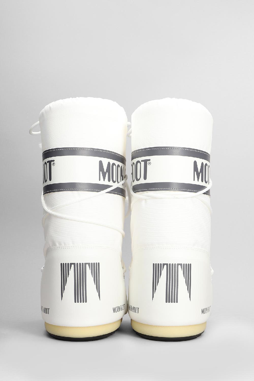 Deliberti Moon Boot Tronchetti Tacco Basso Mb Icon Nylon In Nylon Bianco Cod. 408748 - Deliberti The Luxury Shopping