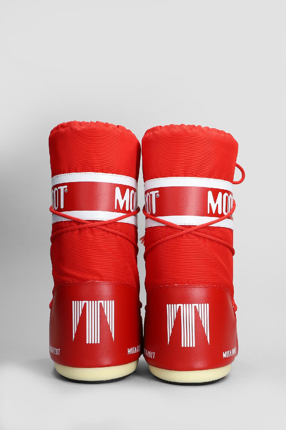 Deliberti Moon Boot Tronchetti Tacco Basso Mb Icon Nylon In Nylon Rosso Cod. 408749 - Deliberti The Luxury Shopping