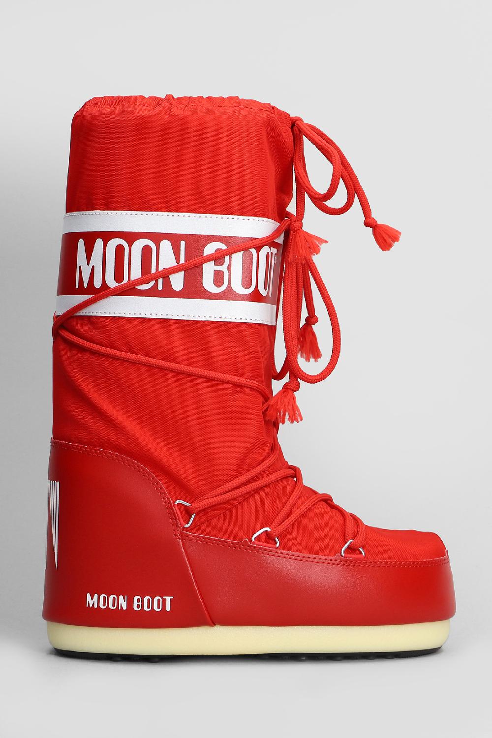 Deliberti Moon Boot Tronchetti tacco basso mb icon nylon in nylon rosso cod. 408749 - Deliberti The Luxury Shopping