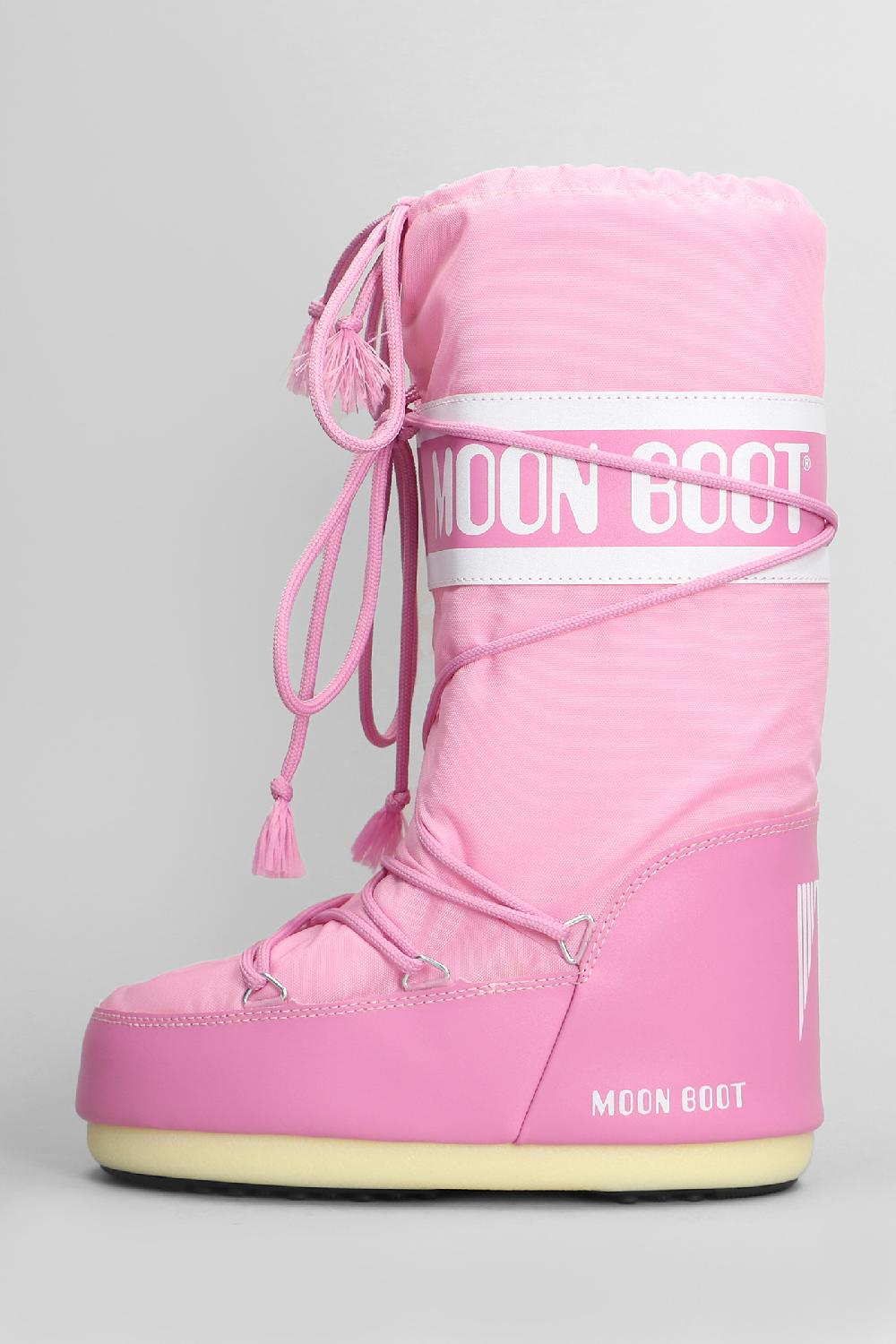 Deliberti Moon Boot Tronchetti Tacco Basso Mb Icon Nylon In Nylon Rosa Cod. 408752 - Deliberti The Luxury Shopping