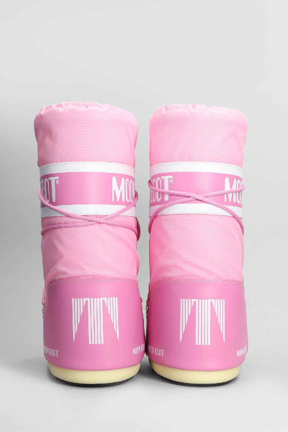 Deliberti Moon Boot Tronchetti Tacco Basso Mb Icon Nylon In Nylon Rosa Cod. 408752 - Deliberti The Luxury Shopping