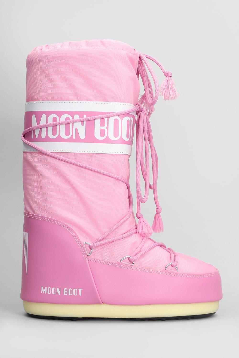 Deliberti Moon Boot Tronchetti tacco basso mb icon nylon in nylon rosa cod. 408752 - Deliberti The Luxury Shopping