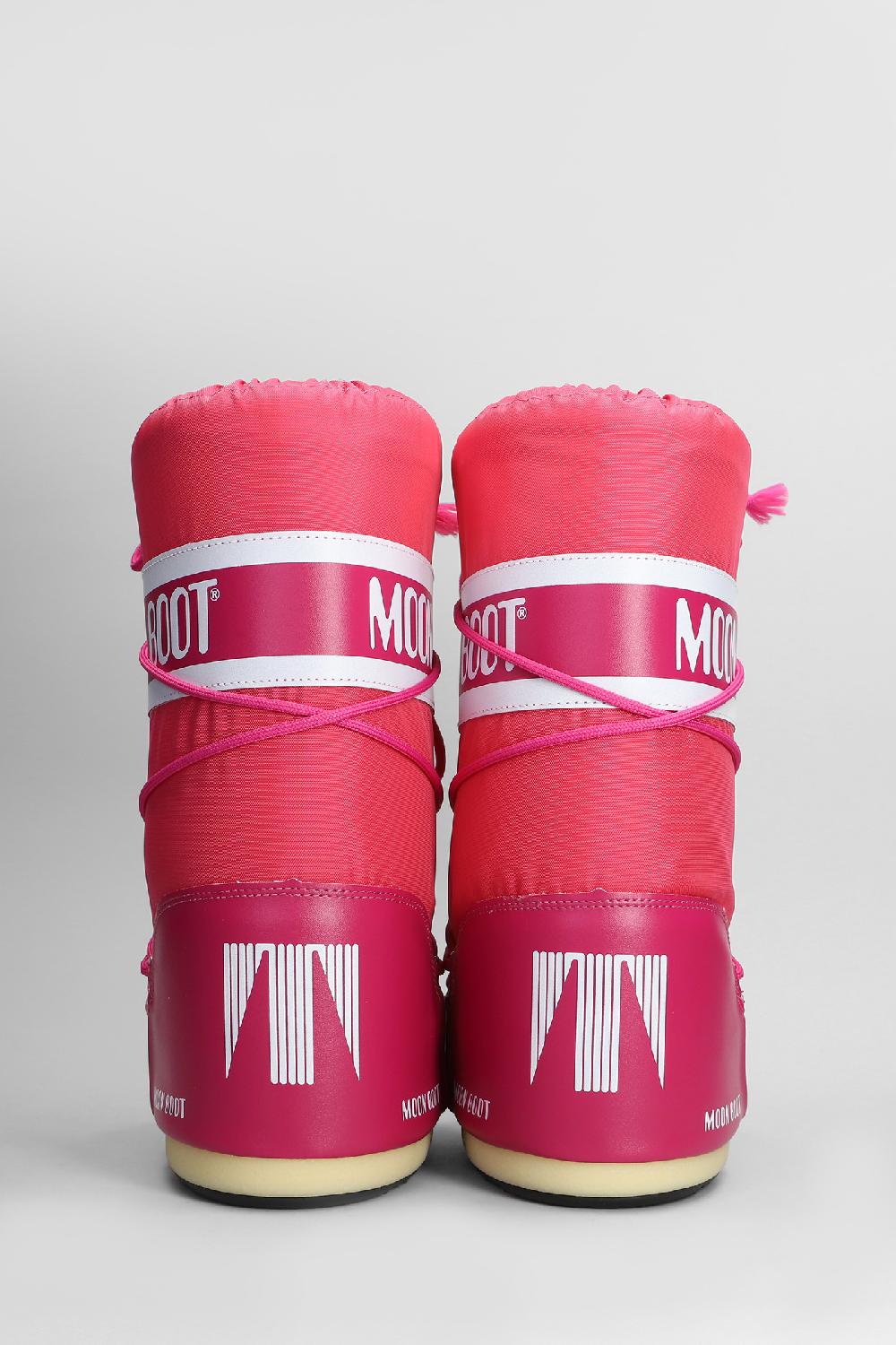 Deliberti Moon Boot Tronchetti Tacco Basso Mb Icon Nylon In Nylon Fucsia Cod. 408753 - Deliberti The Luxury Shopping