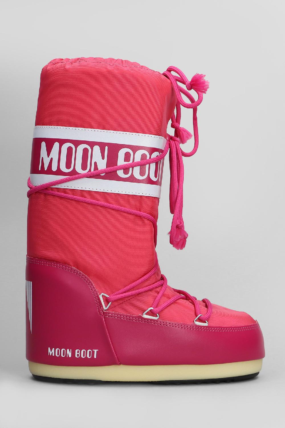 Deliberti Moon Boot Tronchetti tacco basso mb icon nylon in nylon fucsia cod. 408753 - Deliberti The Luxury Shopping
