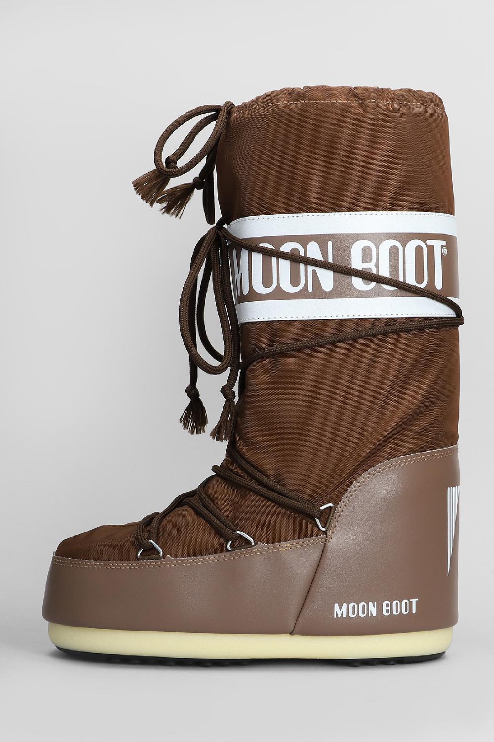Deliberti Moon Boot Tronchetti Tacco Basso Mb Icon Nylon In Nylon Marrone Cod. 408754 - Deliberti The Luxury Shopping