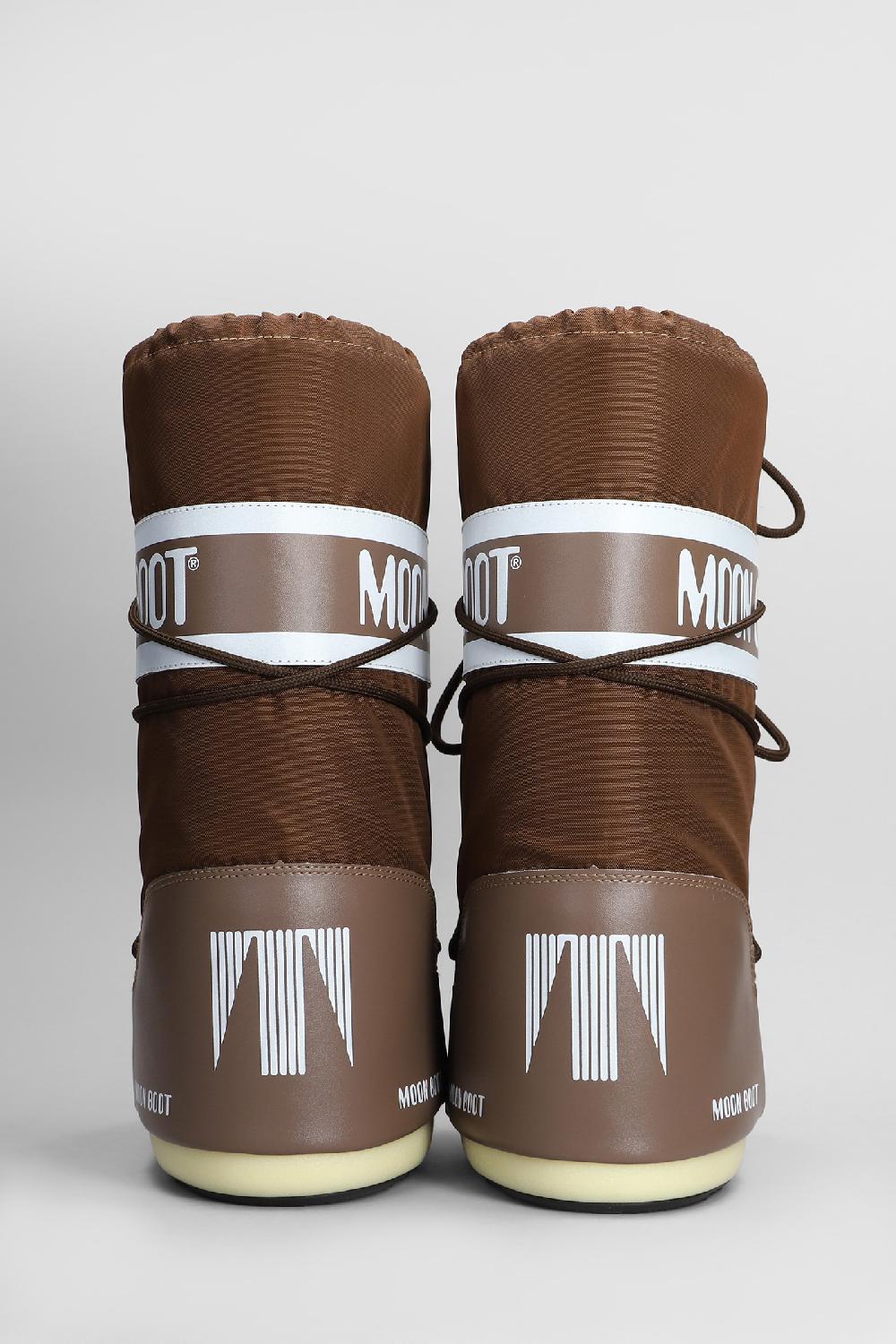Deliberti Moon Boot Tronchetti Tacco Basso Mb Icon Nylon In Nylon Marrone Cod. 408754 - Deliberti The Luxury Shopping