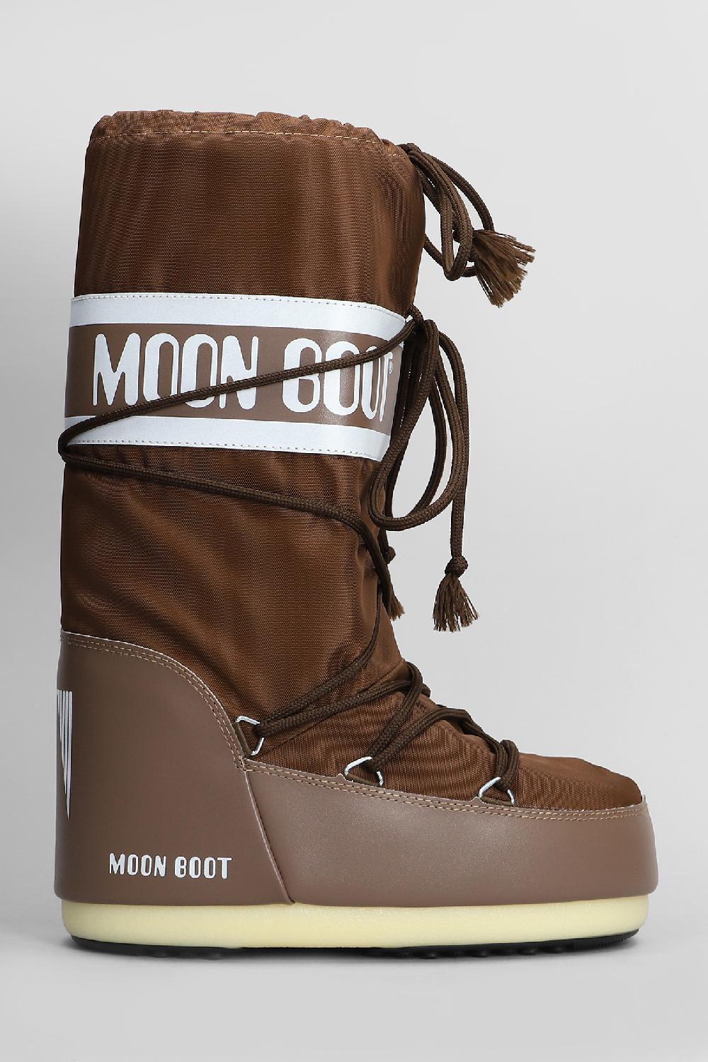 Deliberti Moon Boot Tronchetti tacco basso mb icon nylon in nylon marrone cod. 408754 - Deliberti The Luxury Shopping