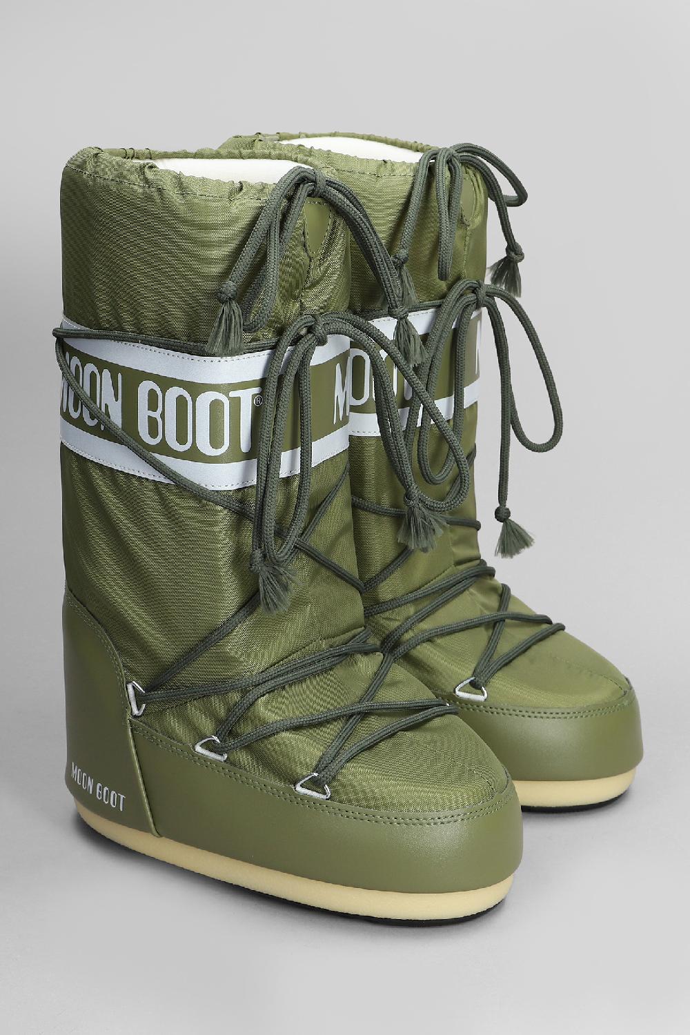 Deliberti Moon Boot Tronchetti Tacco Basso Mb Icon Nylon In Nylon Khaki Cod. 408755 - Deliberti The Luxury Shopping