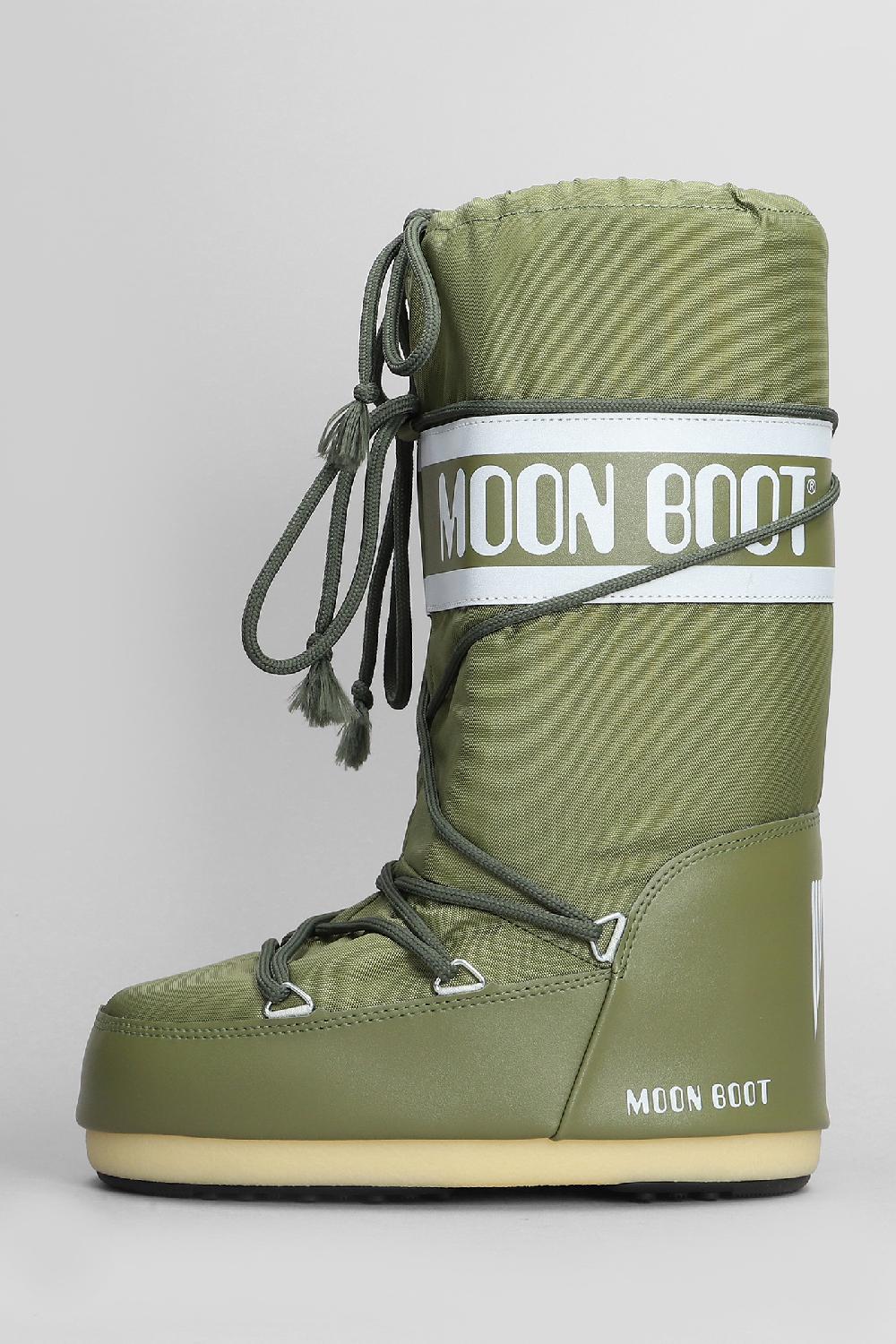Deliberti Moon Boot Tronchetti Tacco Basso Mb Icon Nylon In Nylon Khaki Cod. 408755 - Deliberti The Luxury Shopping