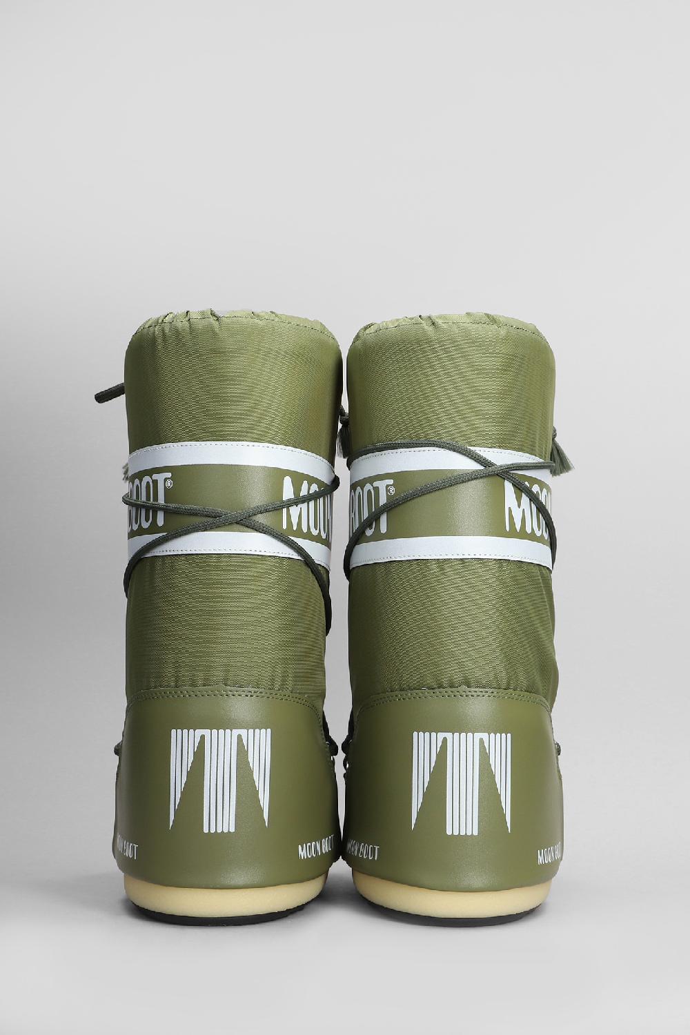 Deliberti Moon Boot Tronchetti Tacco Basso Mb Icon Nylon In Nylon Khaki Cod. 408755 - Deliberti The Luxury Shopping