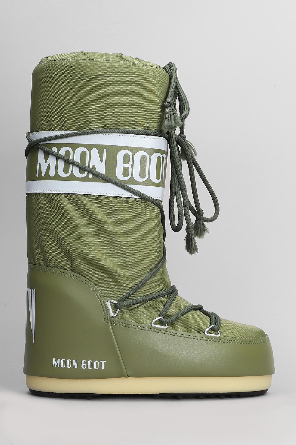 Deliberti Moon Boot Tronchetti tacco basso mb icon nylon in nylon khaki cod. 408755 - Deliberti The Luxury Shopping